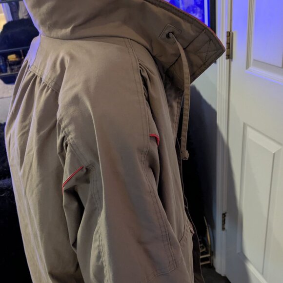 VTG 90's women's IZZI winter jacket orange/tan , size-large - Picture 6 of 9